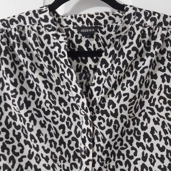 Black/white leopard print tunic - Picture 2 of 3